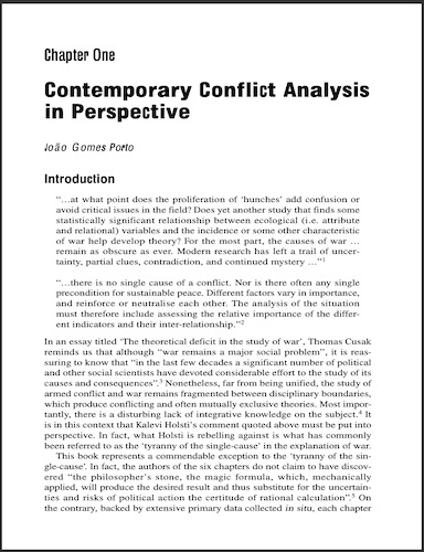 Contemporary Conflict Analysis in Perspective